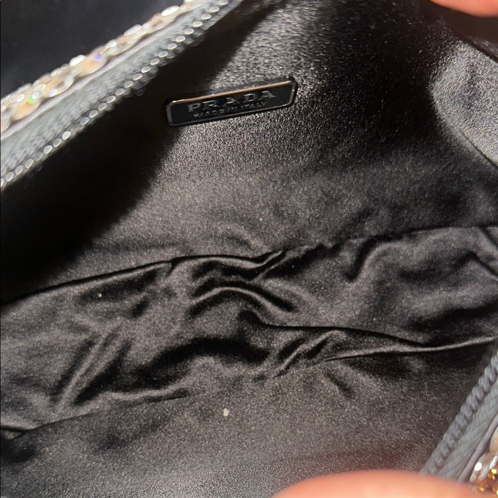 Prada Re-Edition 2000 Black Satin Mini Bag w/ Crystals - Picture 5 of 13